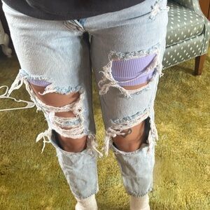 Distressed Light Blue Women's Jeans